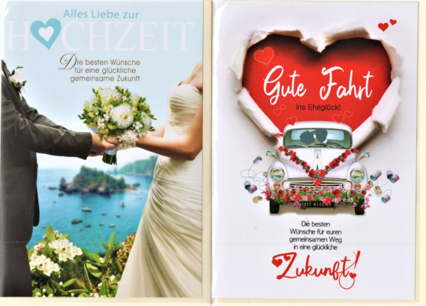 Glückwunschkarten zur Hochzeit